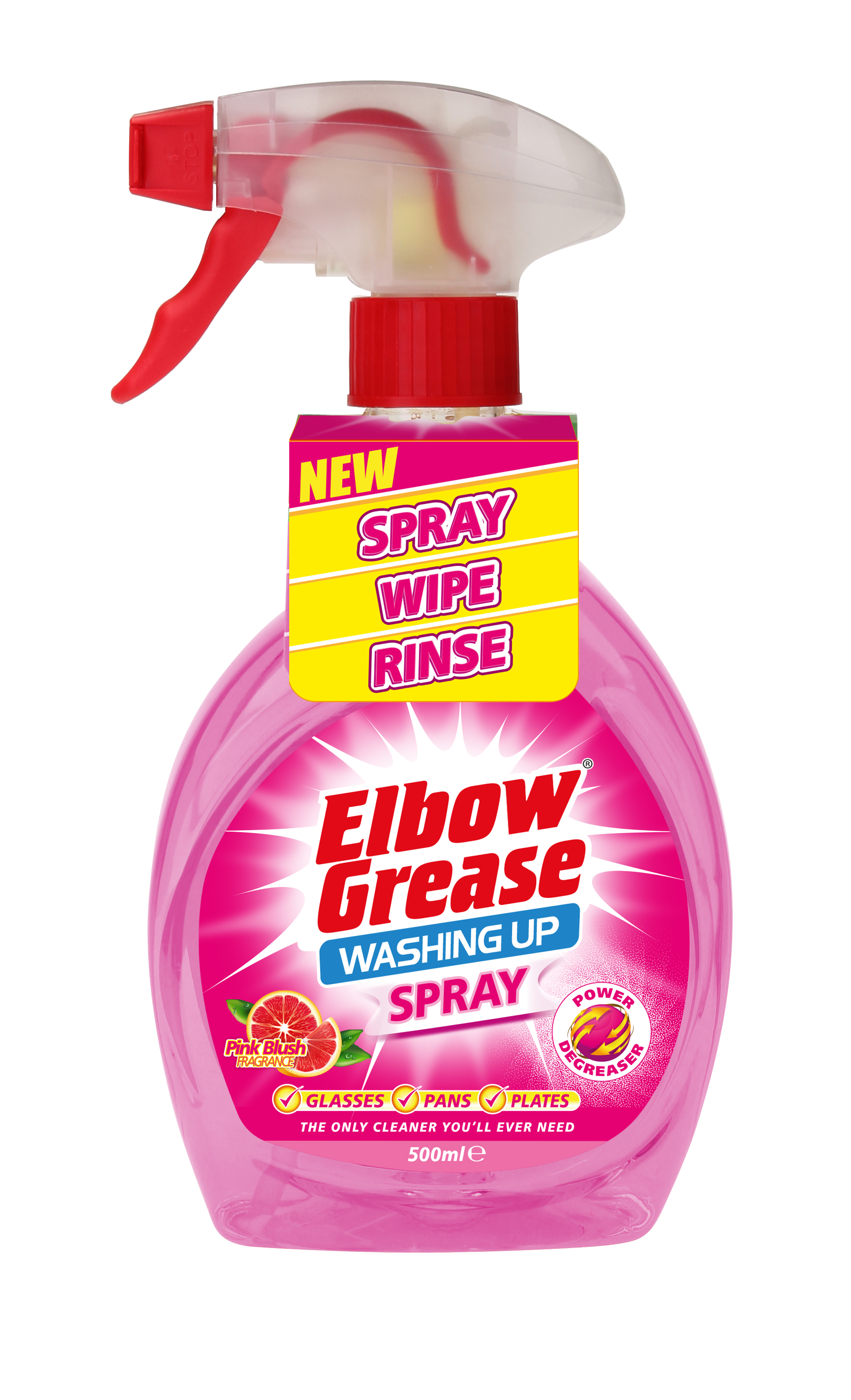 Elbow Grease Pink Washing Up Liquid Spray 500ml | Affordable & Durable - Product Image Elbow Grease Pink Washing Up Liquid Spray 500ml | Affordable & Durable - Product Image